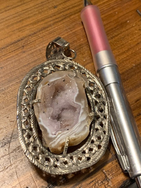 Mind Stalkers and the NWO-- Geode Necklace