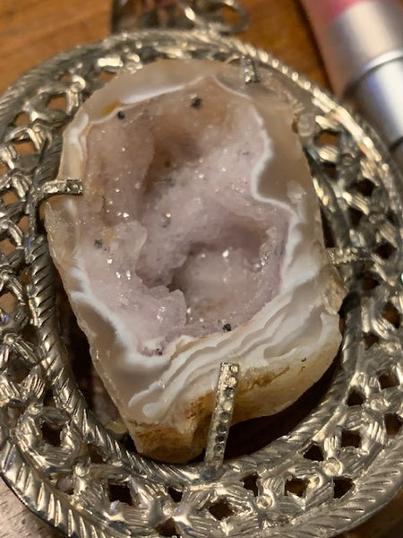 Mind Stalkers and the NWO-- Geode Necklace