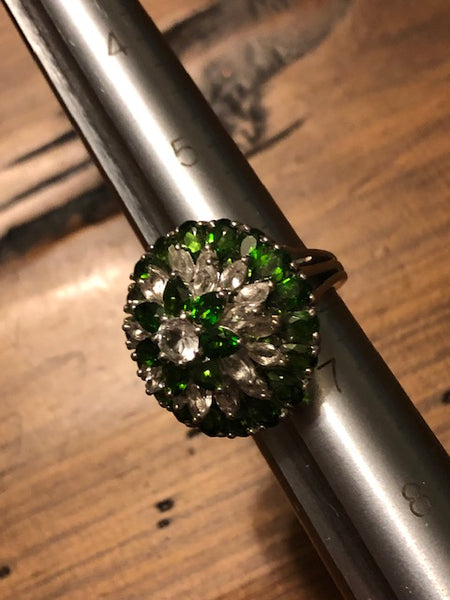 800 Russian Souls, 800 Different Powers, Ring, Sz 6, Russian Diopside, Platinum Over Sterling