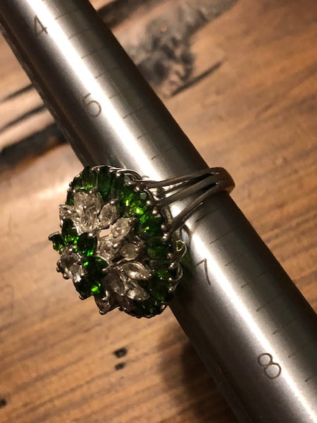 800 Russian Souls, 800 Different Powers, Ring, Sz 6, Russian Diopside, Platinum Over Sterling