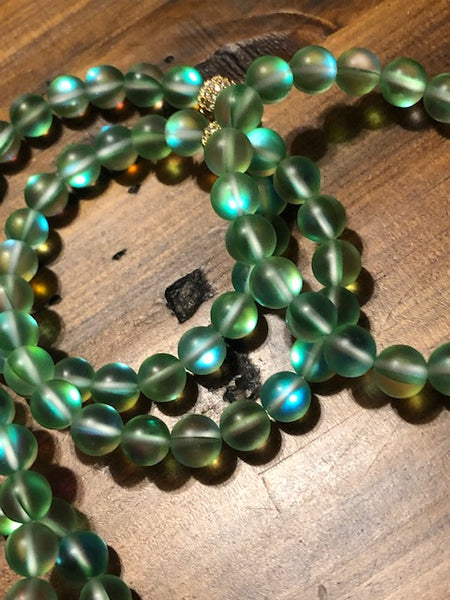 Tibetan Wealth Braclets, GREEN Glowstones
