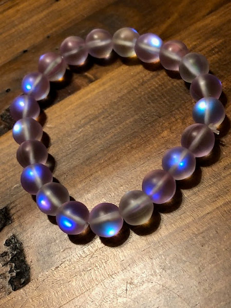 Tibetan Psychic Awakening Bracelets, Pinkish-Purple Glowstones