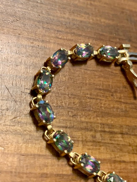 Absolutely Gorgeous 14k Bracelet With Unusual Real Stones. A True Flasher; The Powers and Magic of the Original Golden Capstones of the Pyramids