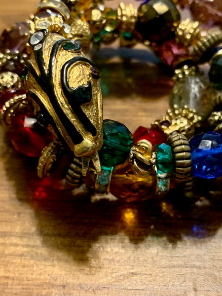 Extremely Rare Vintage Snake Bracelet With Various Rhinestones And Enamel, The Coming of the Serpent of Knowledge