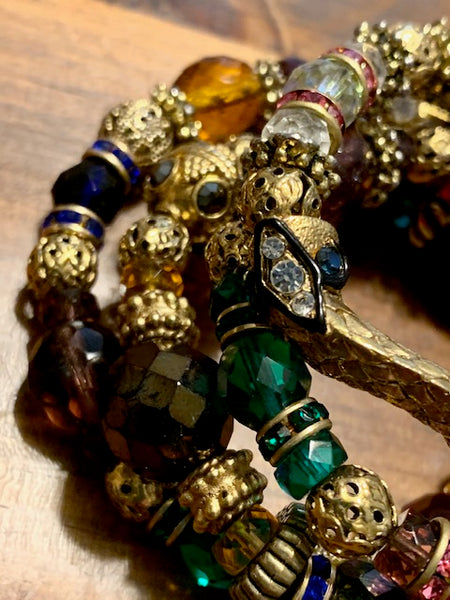 Extremely Rare Vintage Snake Bracelet With Various Rhinestones And Enamel, The Coming of the Serpent of Knowledge