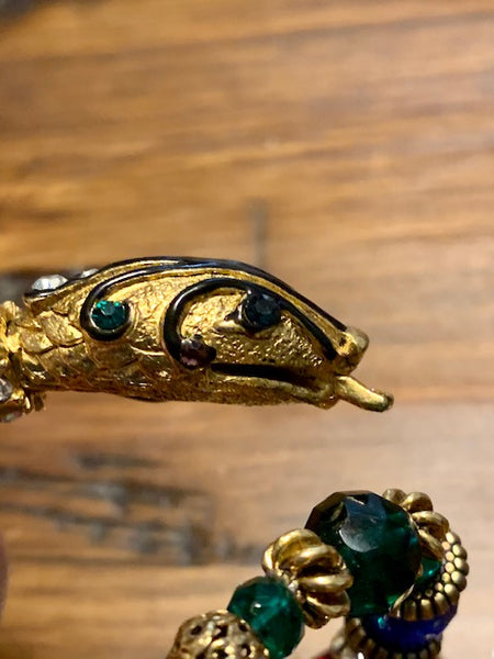 Extremely Rare Vintage Snake Bracelet With Various Rhinestones And Enamel, The Coming of the Serpent of Knowledge