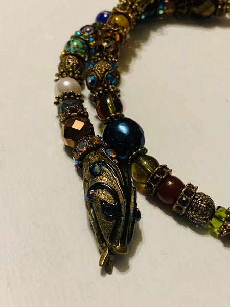 THIS IS ON EBAY-- You've Seen the Bracelet, Here's the Necklace!! Extremely Rare Vintage Snake Necklace With Various Rhinestones And Enamel, The Coming of the Serpent of Knowledge