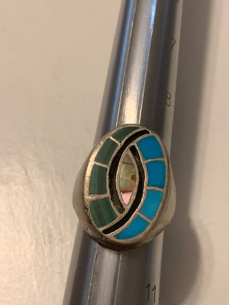 Atlantean Eye of the Divine, Sterling Silver Ring, Size 10