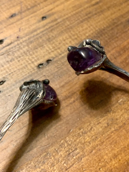 One-of-a-Kind Sterling Silver Bracelet w/Polish Amethyst:  Secret Coven of Columbia