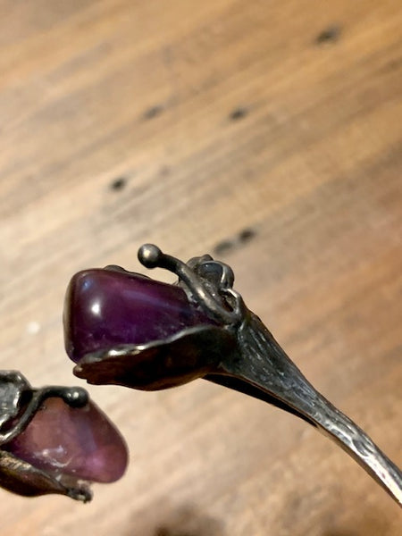 One-of-a-Kind Sterling Silver Bracelet w/Polish Amethyst:  Secret Coven of Columbia