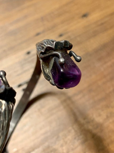 One-of-a-Kind Sterling Silver Bracelet w/Polish Amethyst:  Secret Coven of Columbia