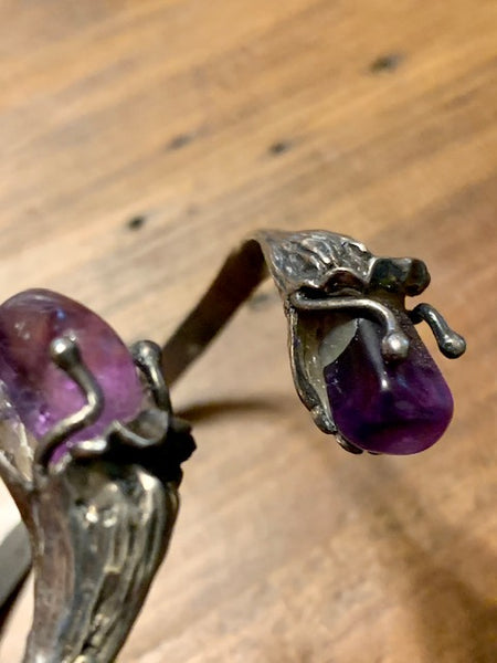 One-of-a-Kind Sterling Silver Bracelet w/Polish Amethyst:  Secret Coven of Columbia