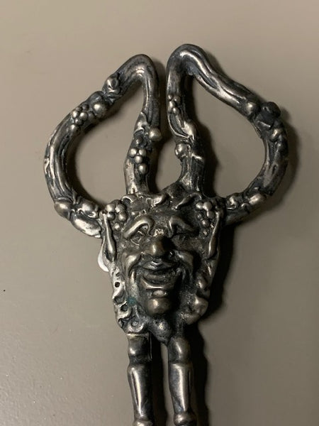 Antique, Solid Sterling Silver Shears w/ the Face of a Deity: Shears of Mithras