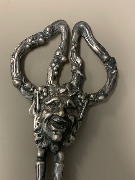 Antique, Solid Sterling Silver Shears w/ the Face of a Deity: Shears of Mithras