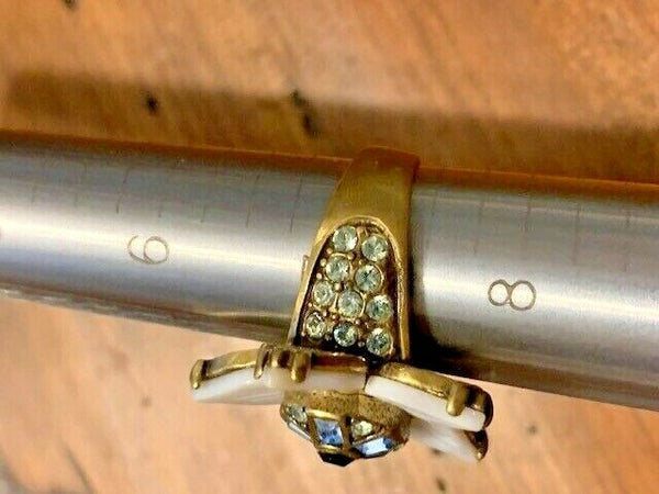 Heidi Daus Ring, White Flower with Rhinestones, Gorgeous and Well-Made: Tree of Knowledge, White Sorcery of God
