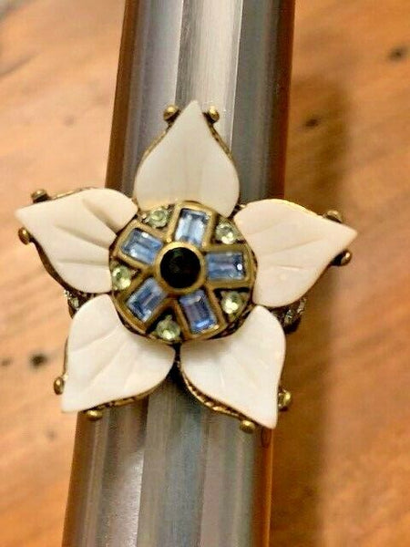 Heidi Daus Ring, White Flower with Rhinestones, Gorgeous and Well-Made: Tree of Knowledge, White Sorcery of God