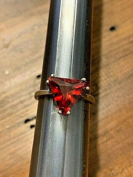 Size 7 Sterling Ring with Red Dyed Quartz: The Art and Magic of Michelangelo