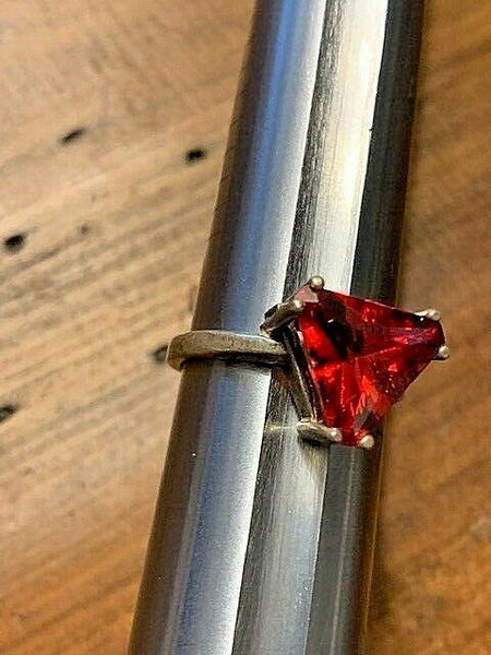 Size 7 Sterling Ring with Red Dyed Quartz: The Art and Magic of Michelangelo