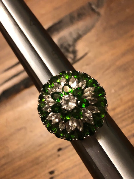 800 Russian Souls, 800 Different Powers, Ring, Sz 6, Russian Diopside, Platinum Over Sterling