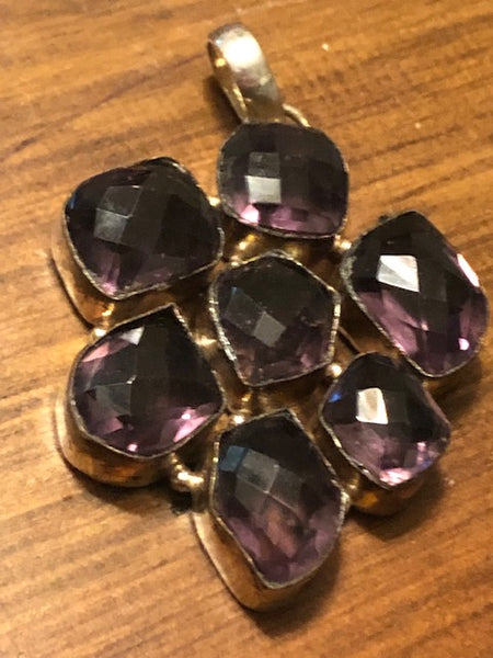 Holographic Universe of Magic, Sterling Silver and Amethyst Pendant