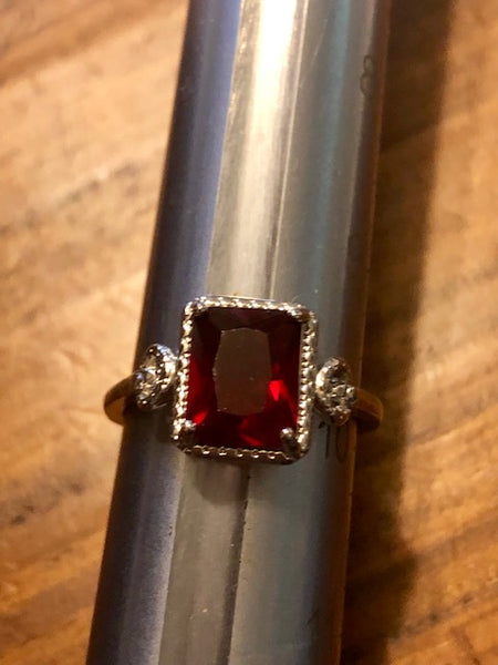 Illuminati Blood Magic, Costume Ring, Red Stone