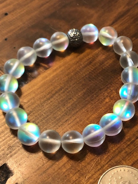 Tibetan Divinity Bracelets, CLEAR glowstones