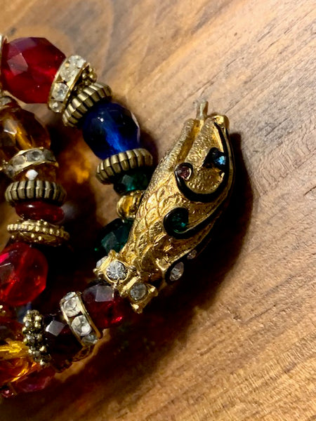 Extremely Rare Vintage Snake Bracelet With Various Rhinestones And Enamel, The Coming of the Serpent of Knowledge