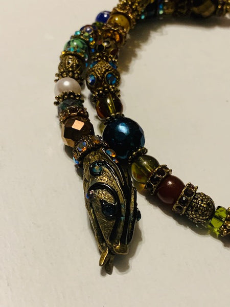 THIS IS ON EBAY-- You've Seen the Bracelet, Here's the Necklace!!  Extremely Rare Vintage Snake Necklace With Various Rhinestones And Enamel, The Coming of the Serpent of Knowledge