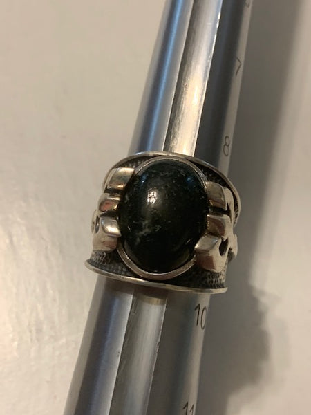 The Dactyls (Secret Sorcerers) of Phrygia, Sterling Silver Ring with a Black Stone