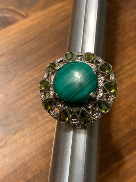 Costume Ring with Greeen Stones:  Drakospita, House of the Dragon