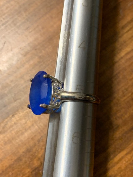 Costume Ring, Size 5, Silver Band with a Dazzling Blue Stone:  The Rare Indigo Phoenix