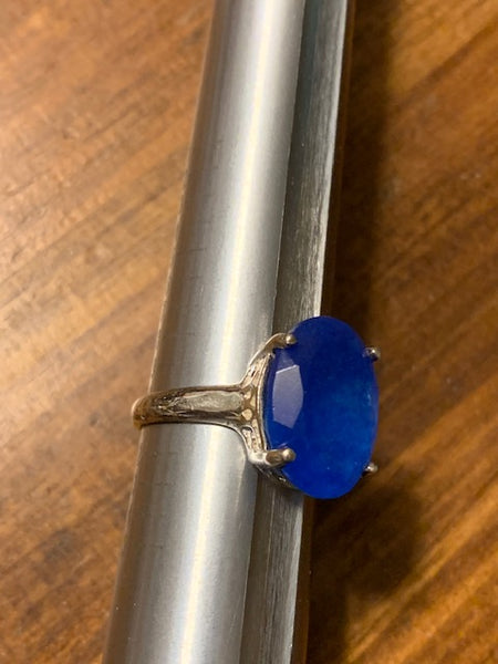 Costume Ring, Size 5, Silver Band with a Dazzling Blue Stone:  The Rare Indigo Phoenix