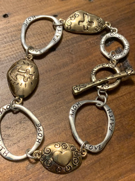 Costume Bracelet with "Hope, Faith, Love":  Mending Your Relationship