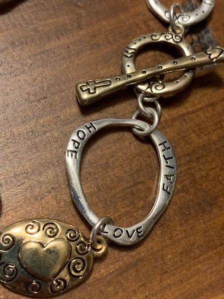 Costume Bracelet with "Hope, Faith, Love":  Mending Your Relationship