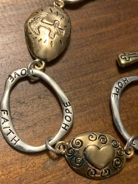 Costume Bracelet with "Hope, Faith, Love":  Mending Your Relationship