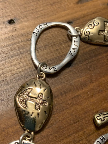 Costume Bracelet with "Hope, Faith, Love":  Mending Your Relationship