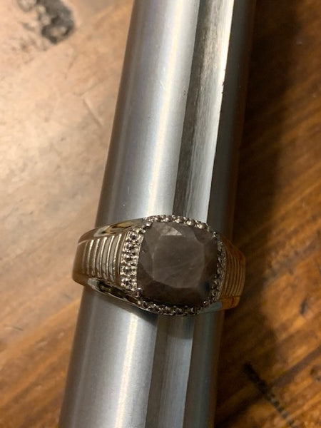 Silver Costume Ring with Green Stone:   Twin Ouroboros.  One for the Past.  One for the Future.