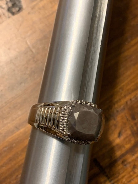 Silver Costume Ring with Green Stone:   Twin Ouroboros.  One for the Past.  One for the Future.