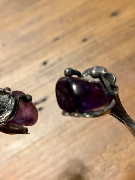 One-of-a-Kind Sterling Silver Bracelet w/Polish Amethyst:  Secret Coven of Columbia
