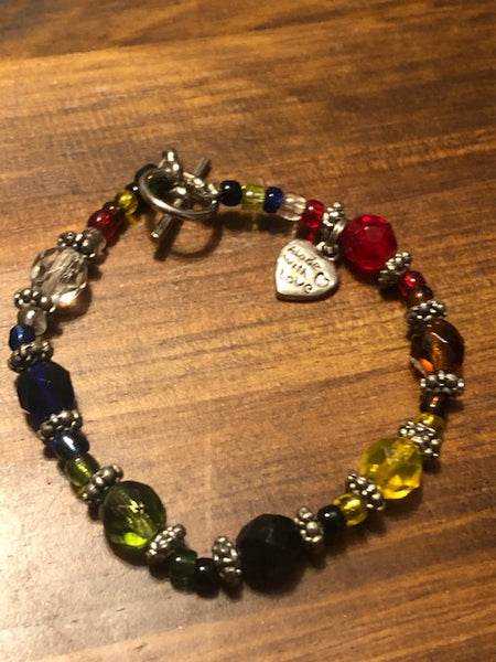Multi-Colored Crystal Bracelet, Made With Love
