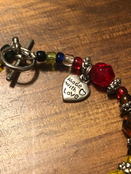 Multi-Colored Crystal Bracelet, Made With Love