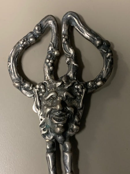 Antique, Solid Sterling Silver Shears w/ the Face of  a Deity:  Shears of Mithras