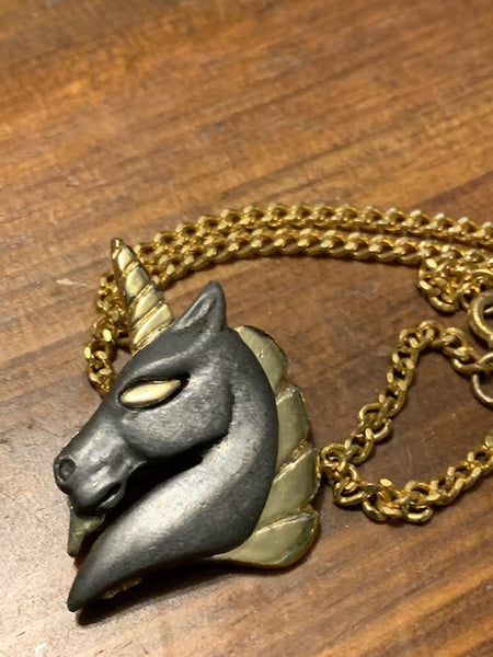 Two-tone Costume Unicorn Necklace:  Darth Corn, Sire of Bad-Assery