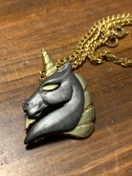 Two-tone Costume Unicorn Necklace:  Darth Corn, Sire of Bad-Assery