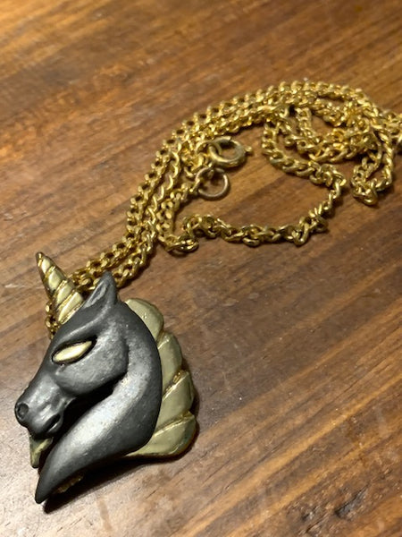 Two-tone Costume Unicorn Necklace:  Darth Corn, Sire of Bad-Assery