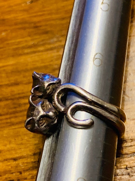 Gemini Witches Cat Familiar RIng-- Because 2 are Better Than 1