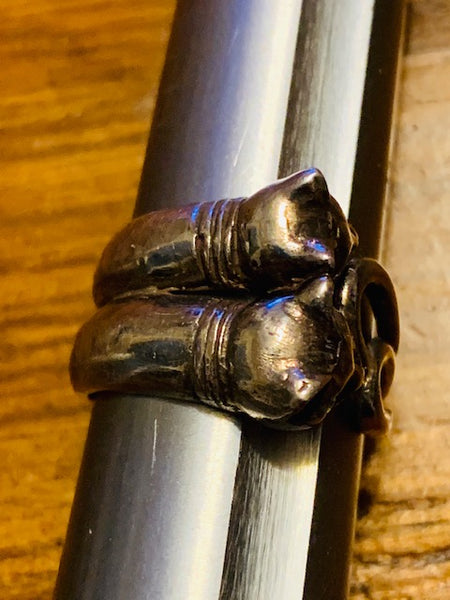 Gemini Witches Cat Familiar RIng-- Because 2 are Better Than 1