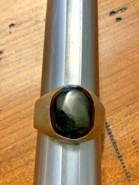 Size 11 Sterling Silver Men's Ring with a Black Stone:  Siberian Magical Powers Hidden in the Pentagon