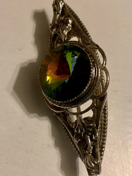 VINTAGE PIN WITH UNIQUE STONE, FEAST OF SOULS