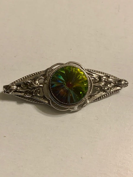 VINTAGE PIN WITH UNIQUE STONE, FEAST OF SOULS